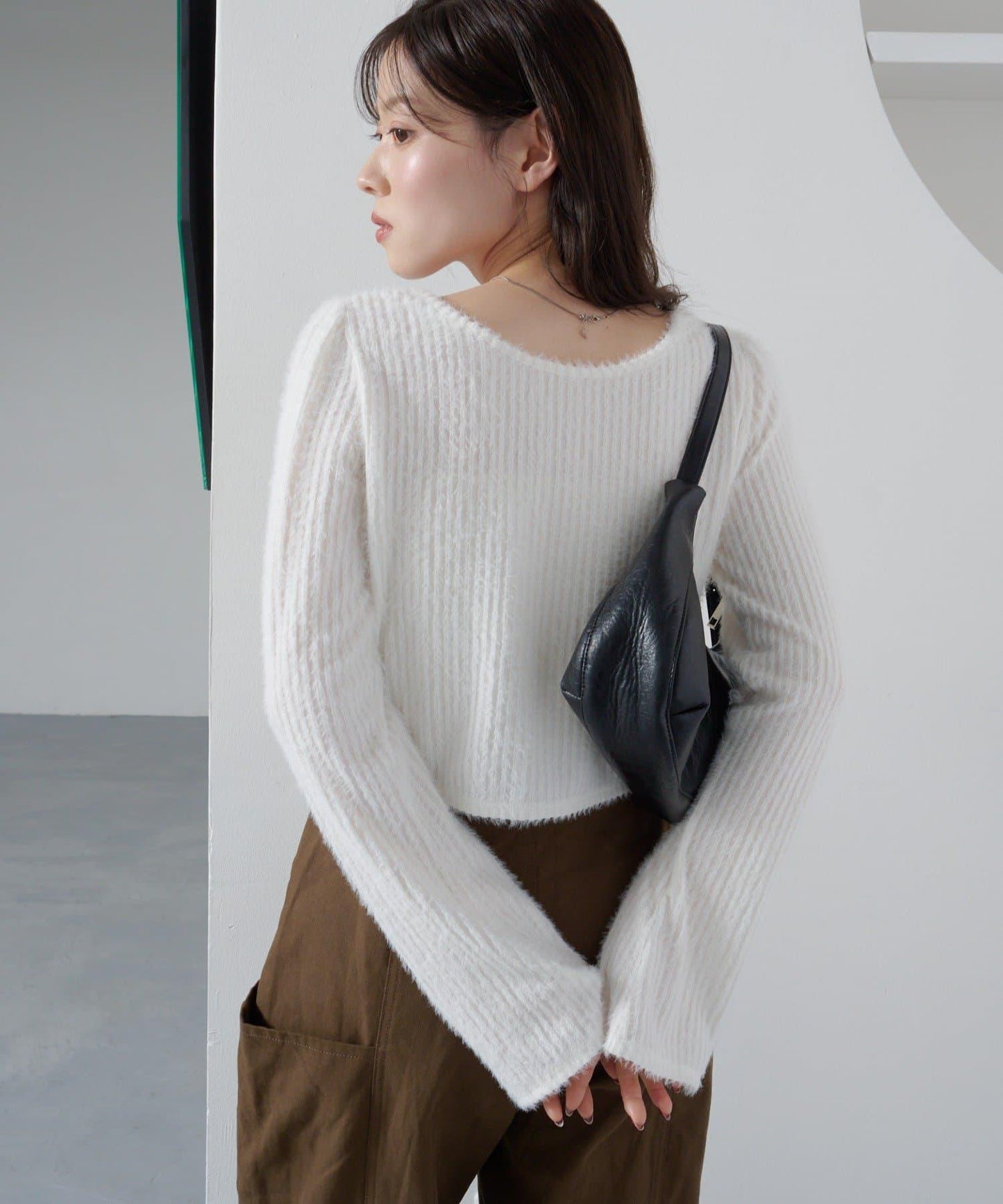 毛邊扭結套頭衫