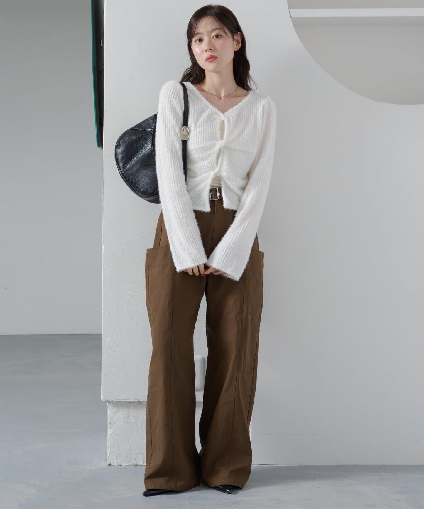 毛邊扭結套頭衫