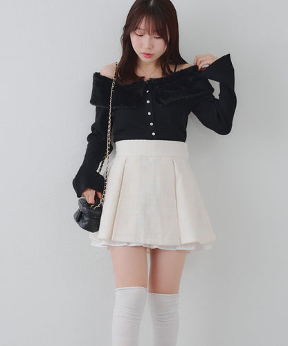 仿皮草翻領開衫