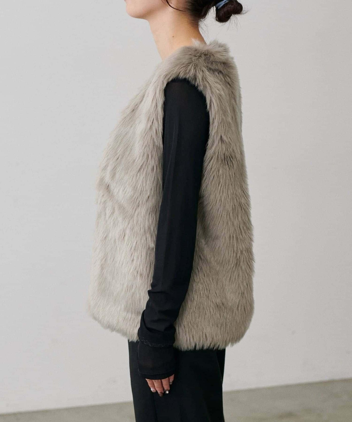 【LARUTA】長款仿皮草馬甲