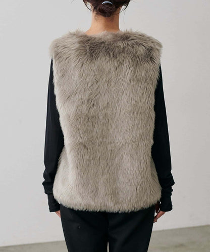 【LARUTA】長款仿皮草馬甲