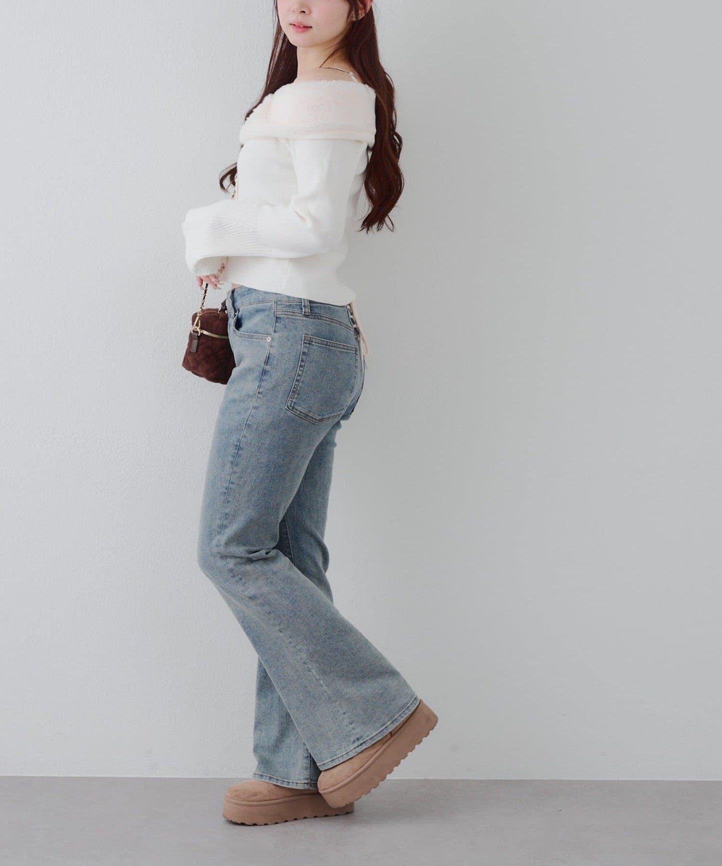 仿皮草翻領開衫