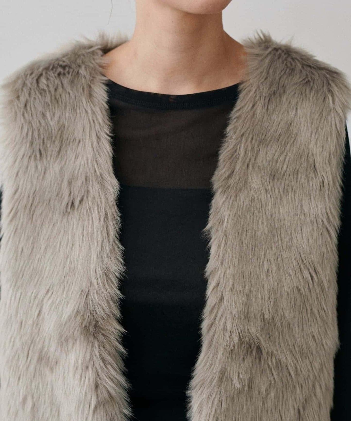 【LARUTA】長款仿皮草馬甲