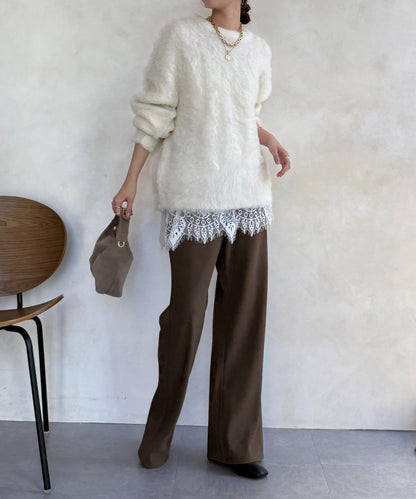 長款毛絨套頭衫