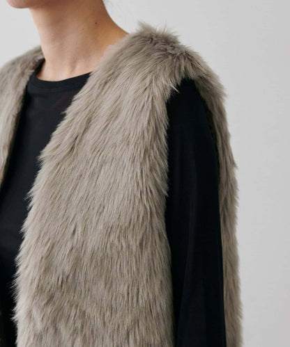 【LARUTA】長款仿皮草馬甲