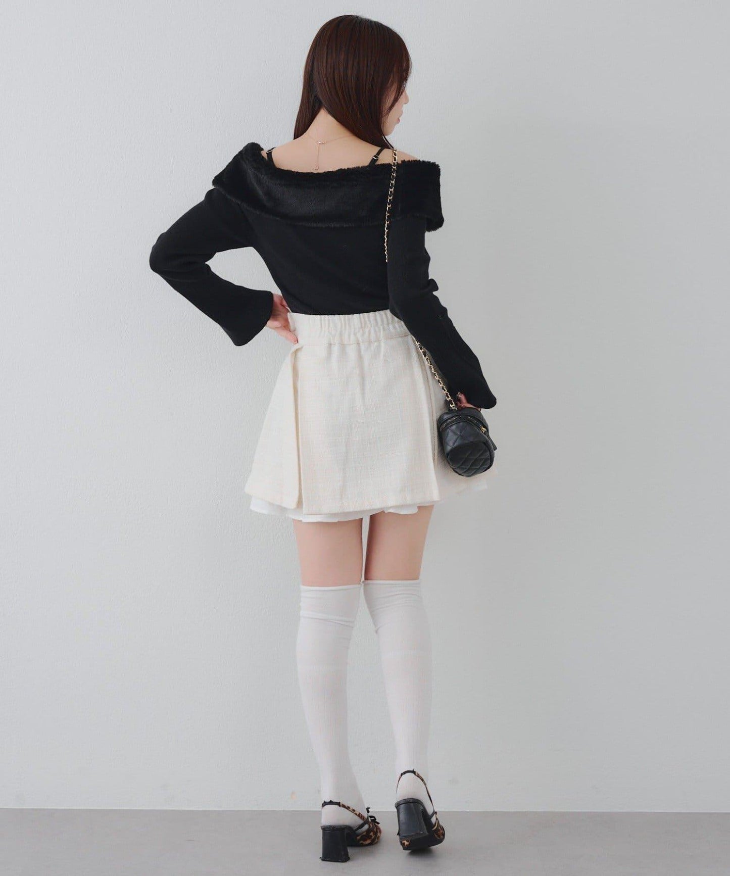 仿皮草翻領開衫