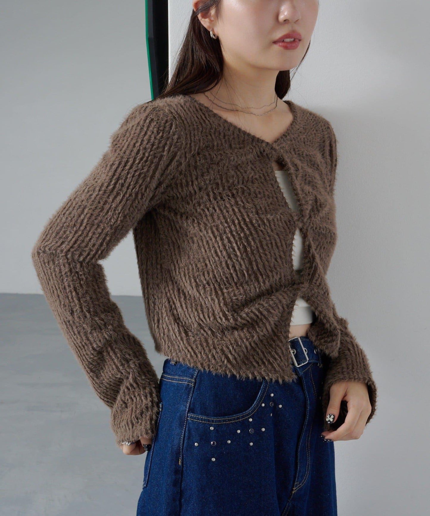 毛邊扭結套頭衫