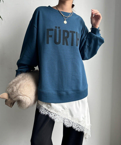 加絨下襬字母上衣