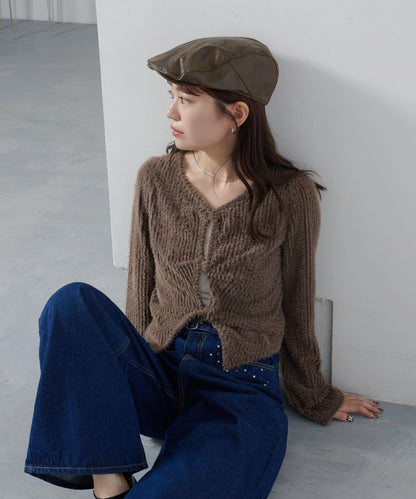 毛邊扭結套頭衫