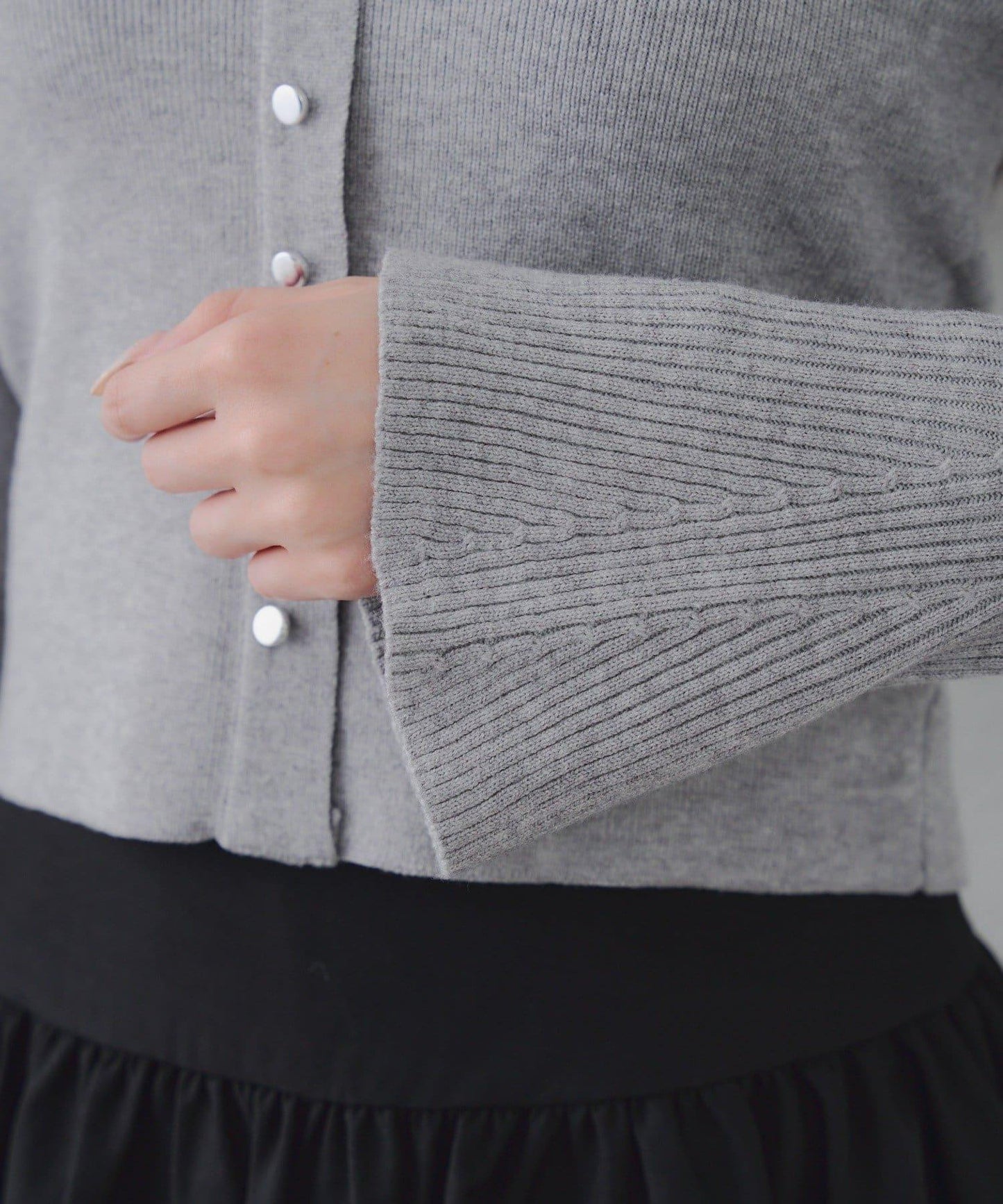 仿皮草翻領開衫