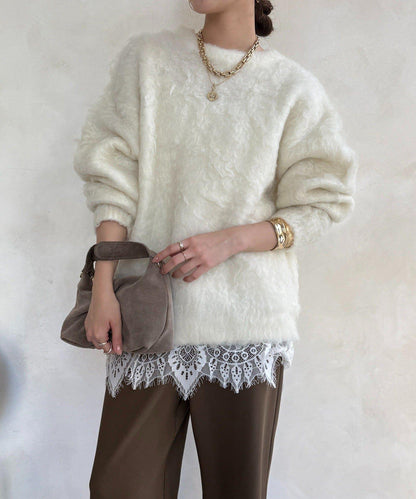 長款毛絨套頭衫