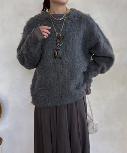 長款毛絨套頭衫