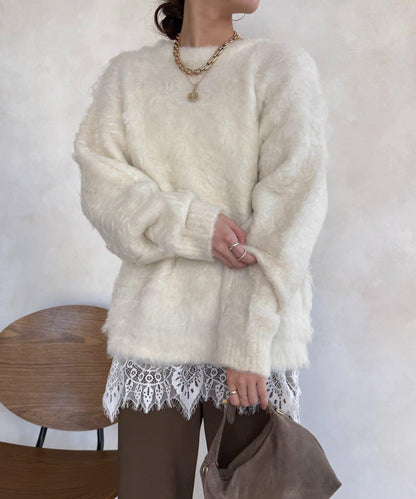 長款毛絨套頭衫