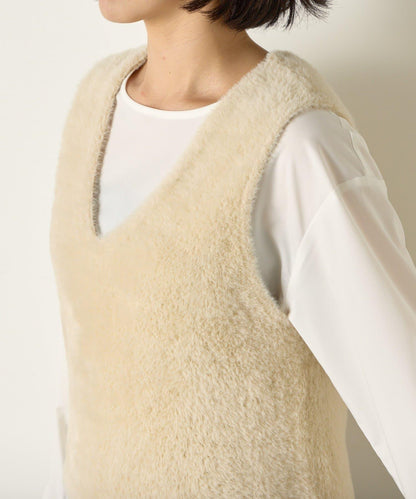 羽毛馬甲套裝襯衫