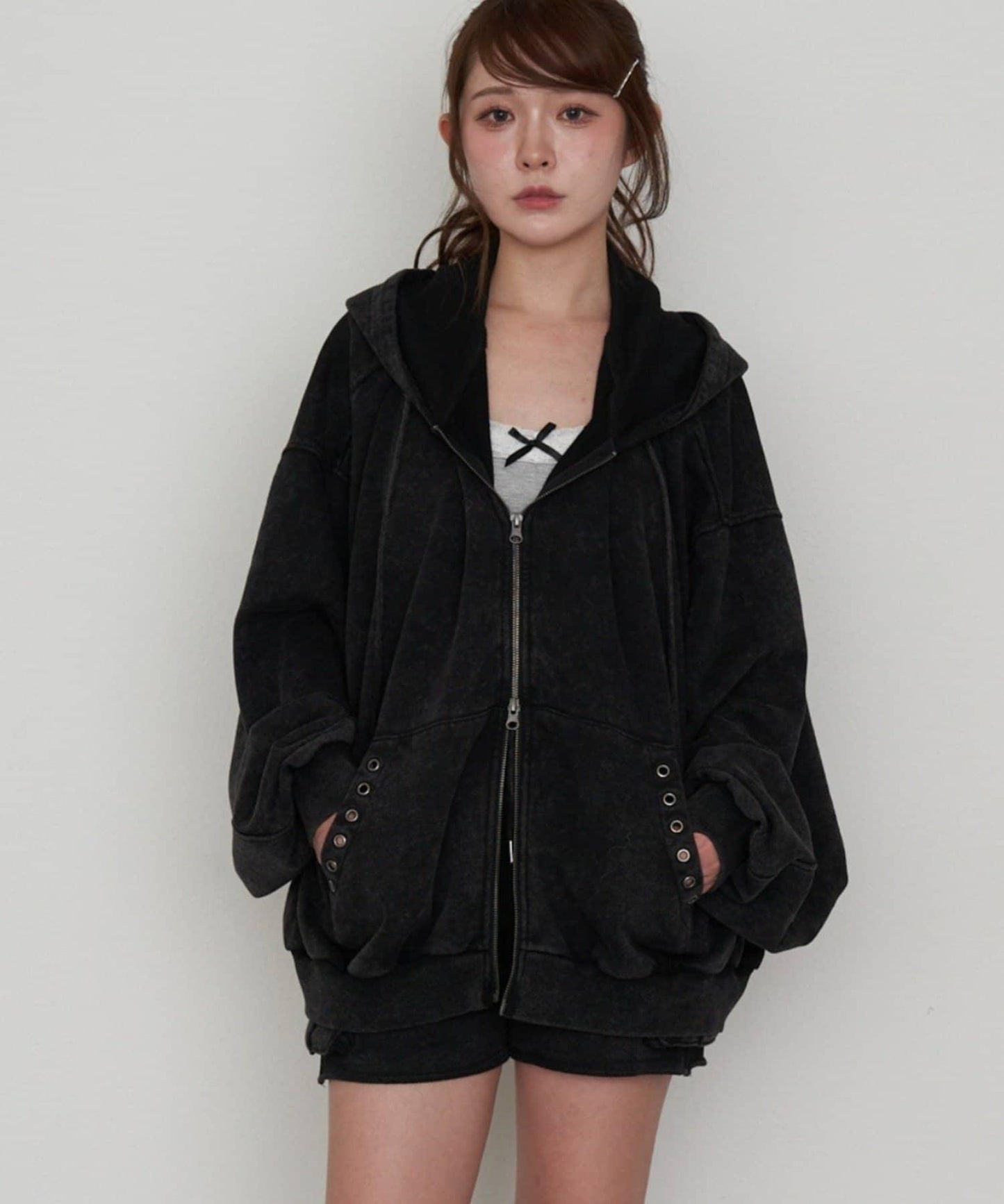 水洗色寬鬆衛衣 / 連帽衫