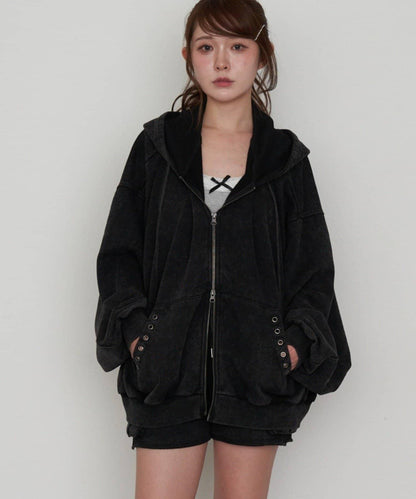 水洗色寬鬆衛衣 / 連帽衫