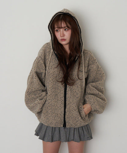 連帽拉鍊抓絨外套