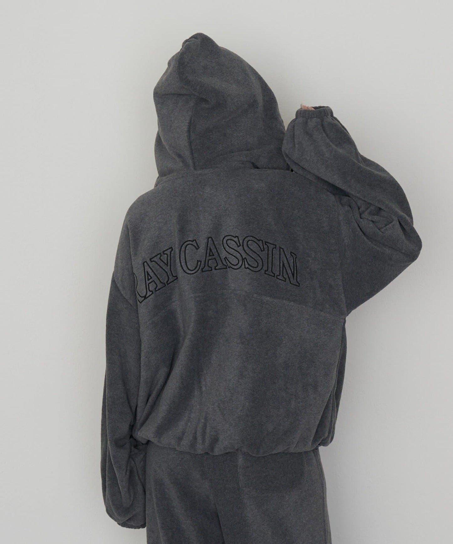 連帽拉鍊抓絨外套