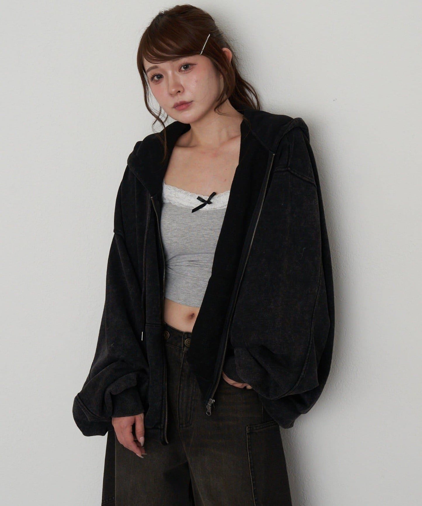 水洗色寬鬆衛衣 / 連帽衫