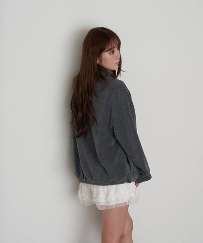 半拉鍊胸部刺繡抓絨衫