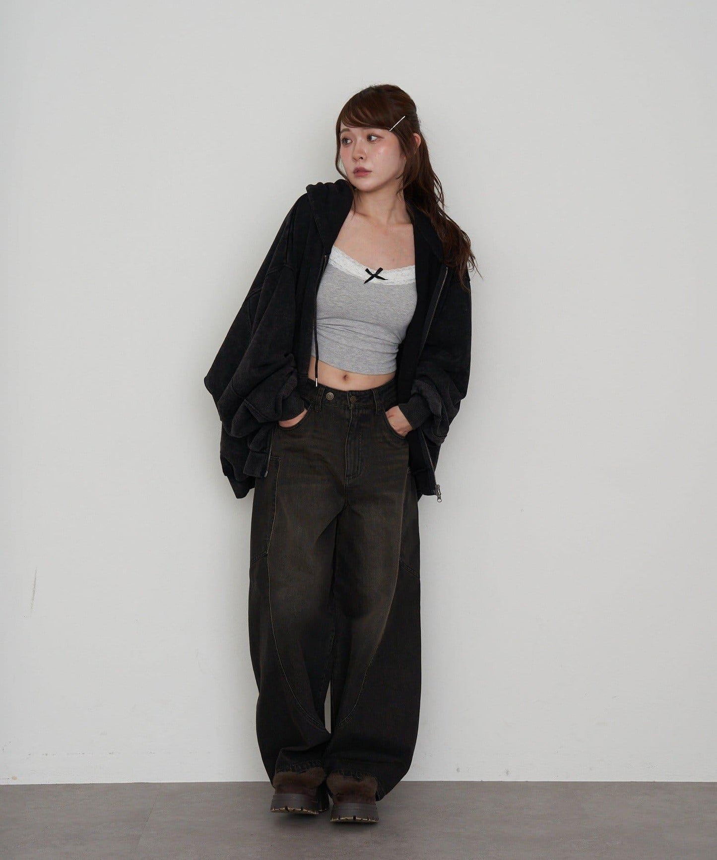 水洗色寬鬆衛衣 / 連帽衫