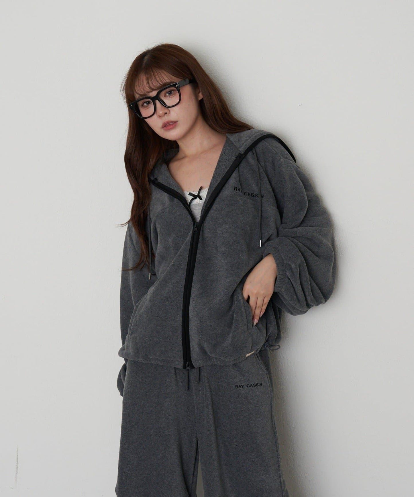 連帽拉鍊抓絨外套