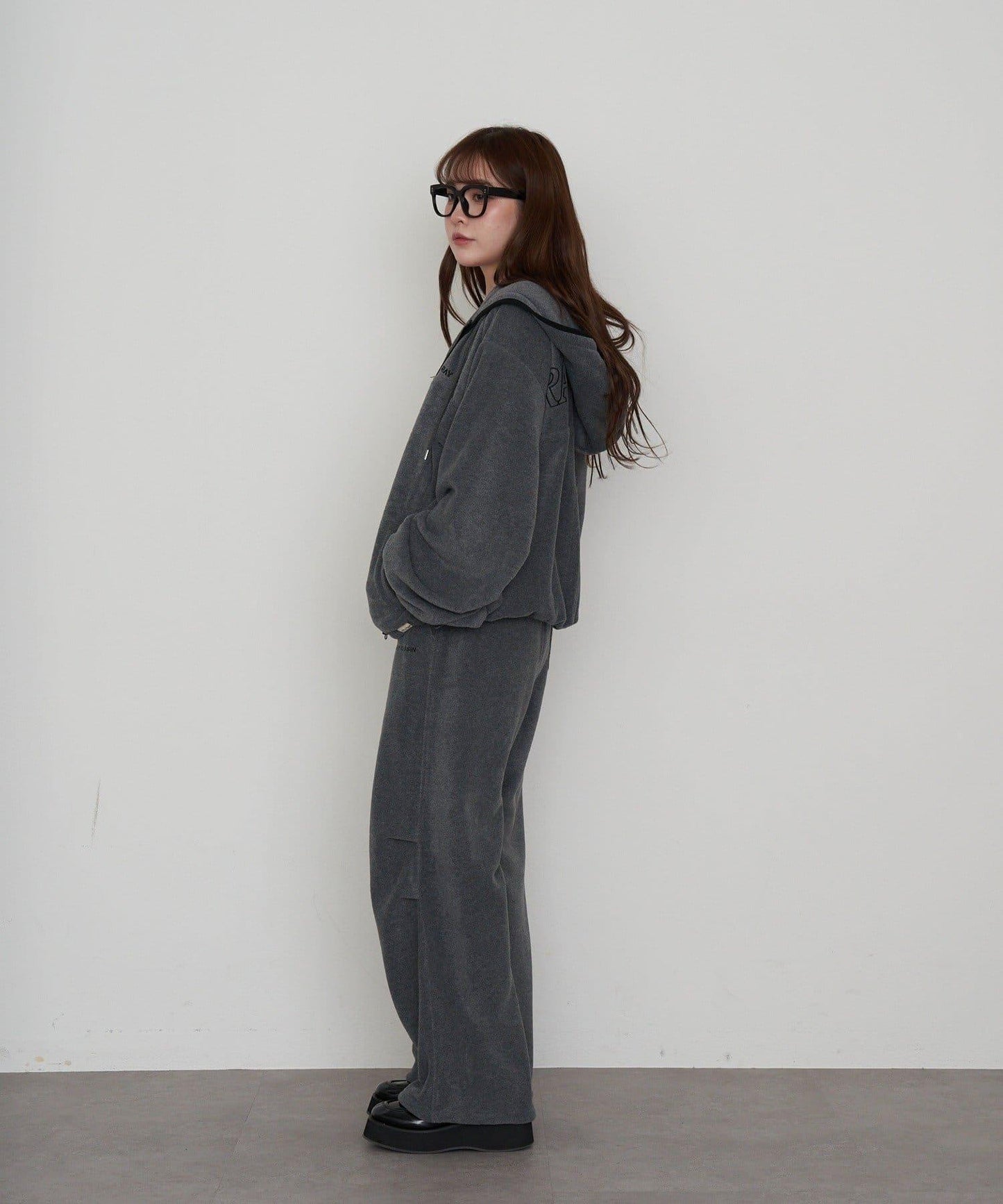 連帽拉鍊抓絨外套