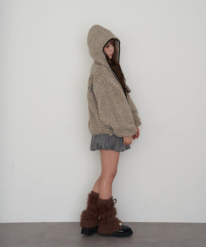 連帽拉鍊抓絨外套