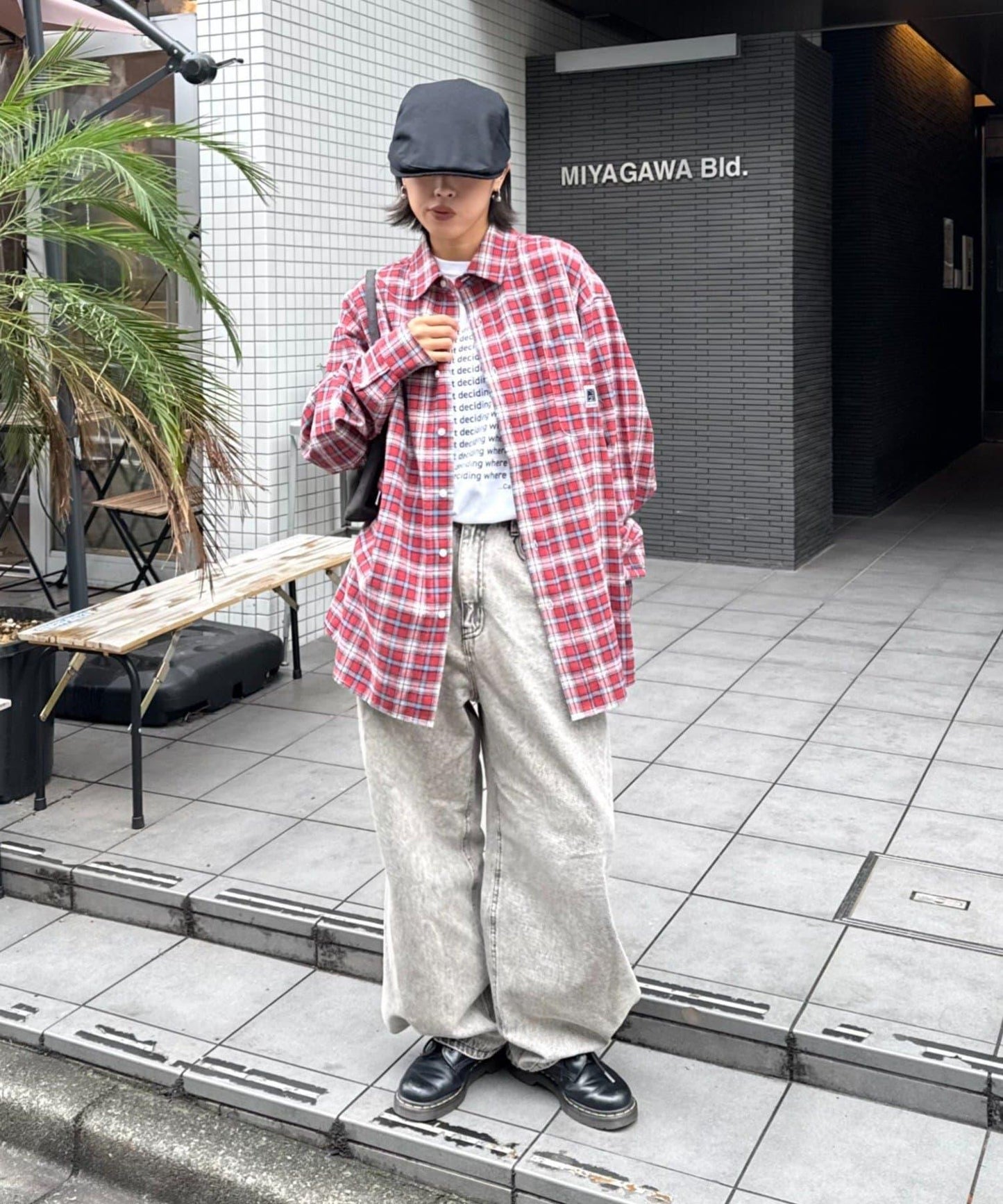 【PATTIPATTI】寬鬆格紋法蘭絨襯衫