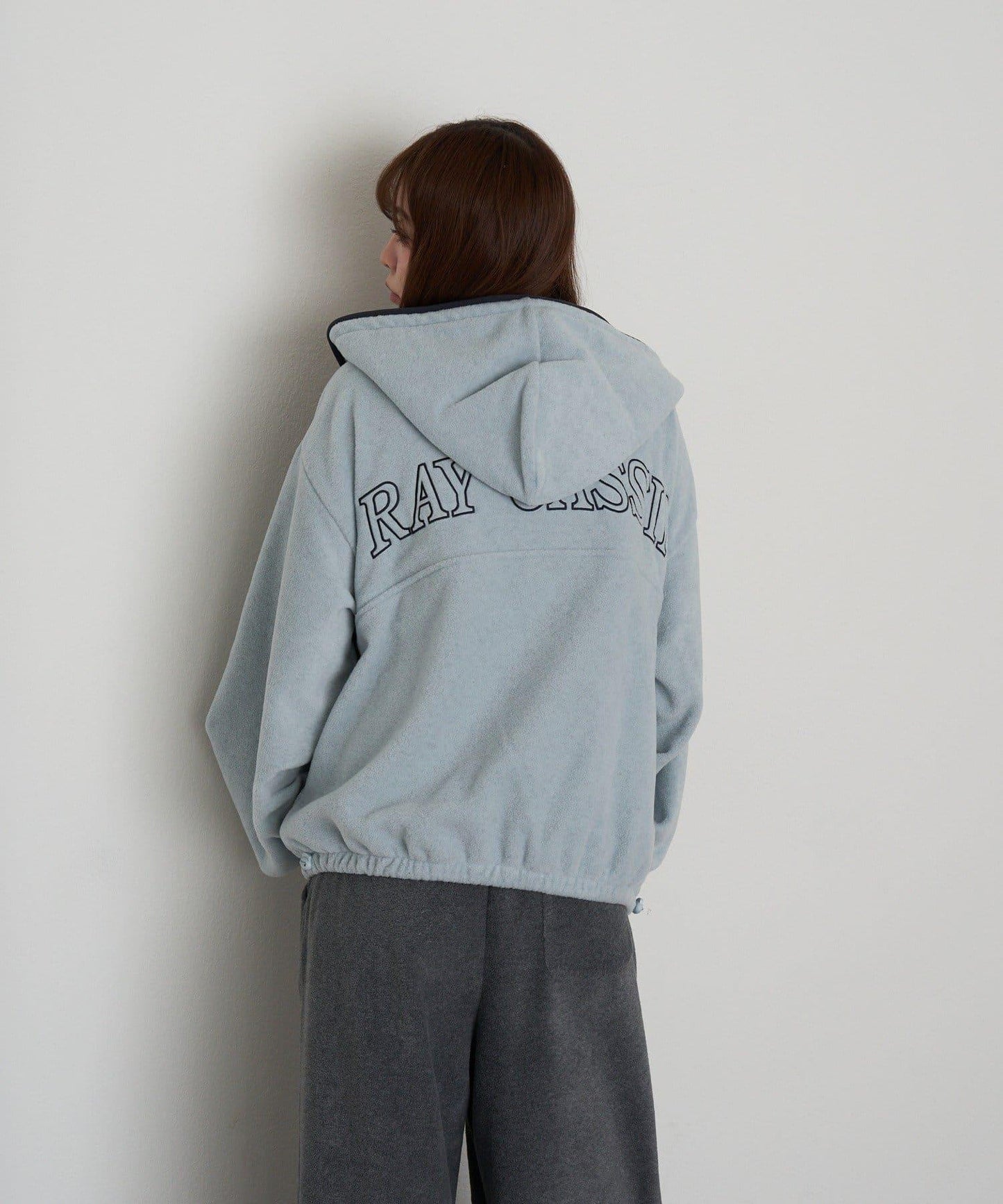 連帽拉鍊抓絨外套