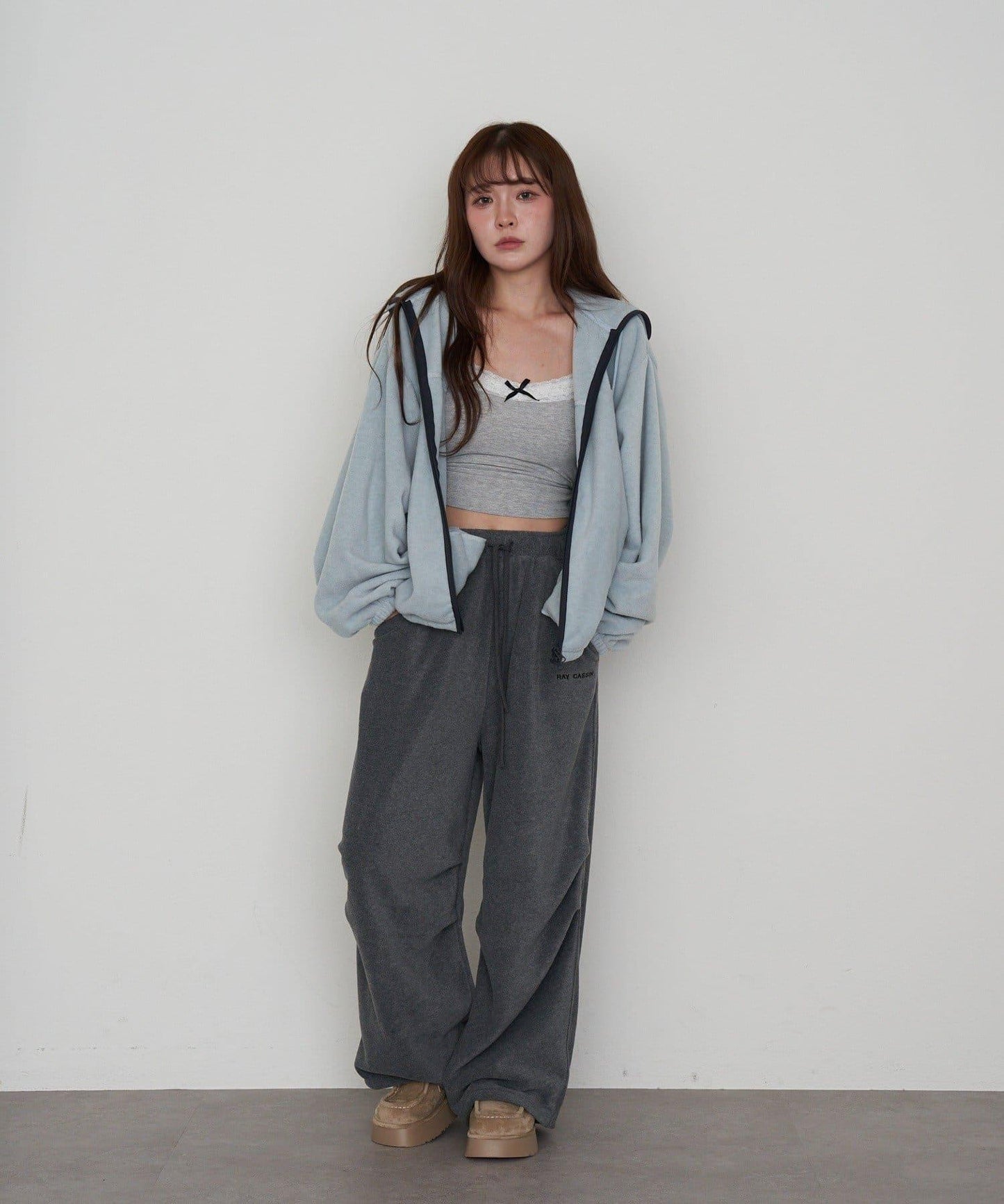 連帽拉鍊抓絨外套