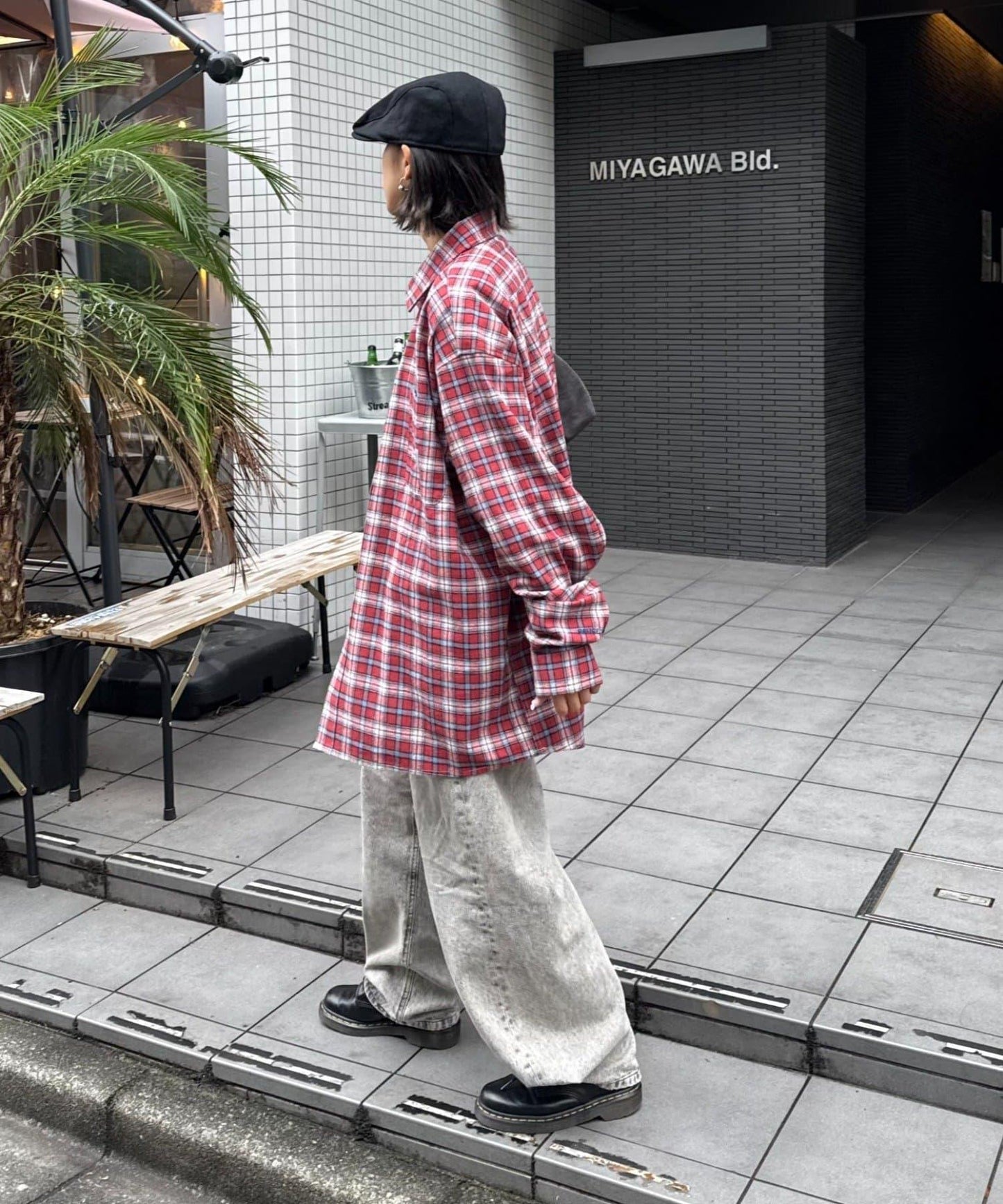 【PATTIPATTI】寬鬆格紋法蘭絨襯衫