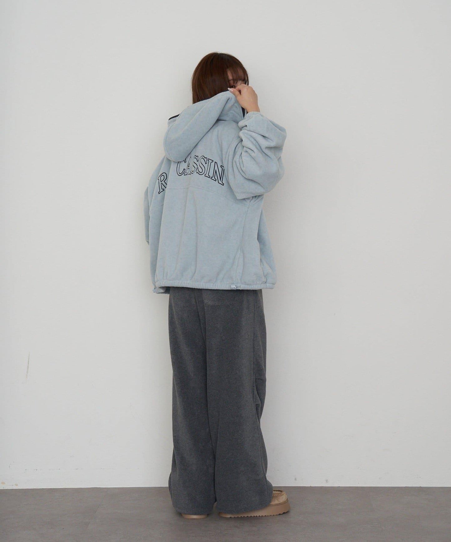 連帽拉鍊抓絨外套