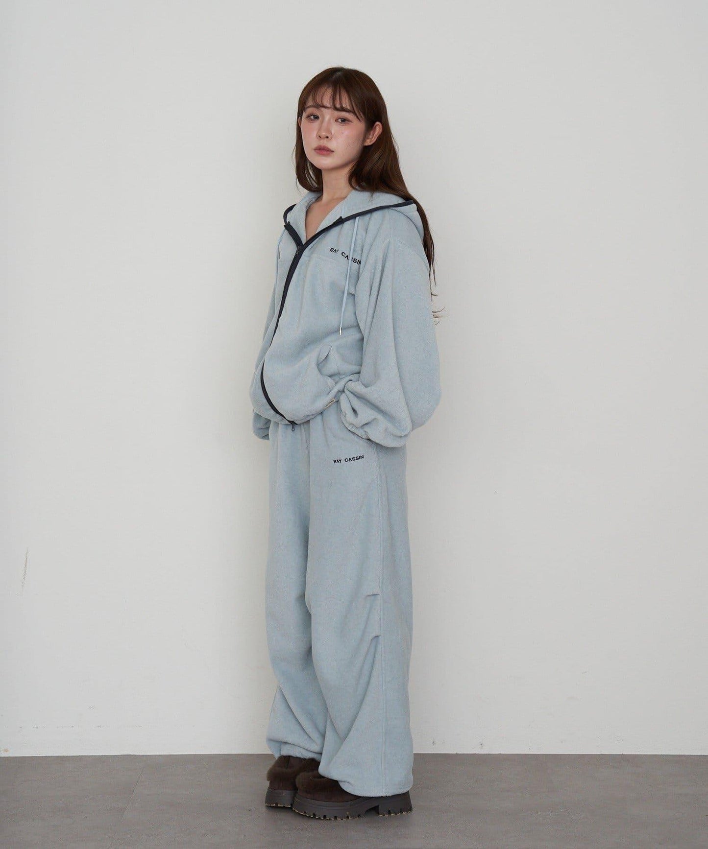 連帽拉鍊抓絨外套