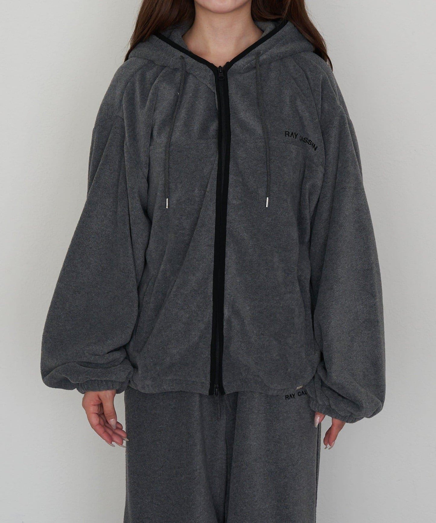 連帽拉鍊抓絨外套