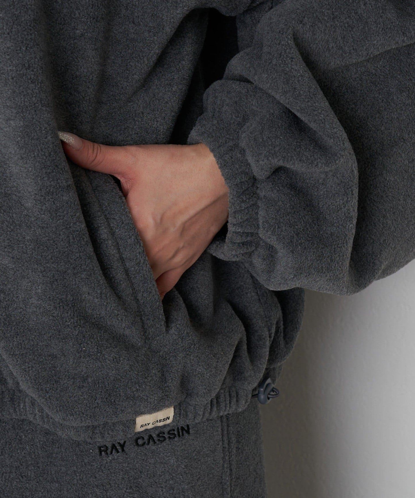 連帽拉鍊抓絨外套