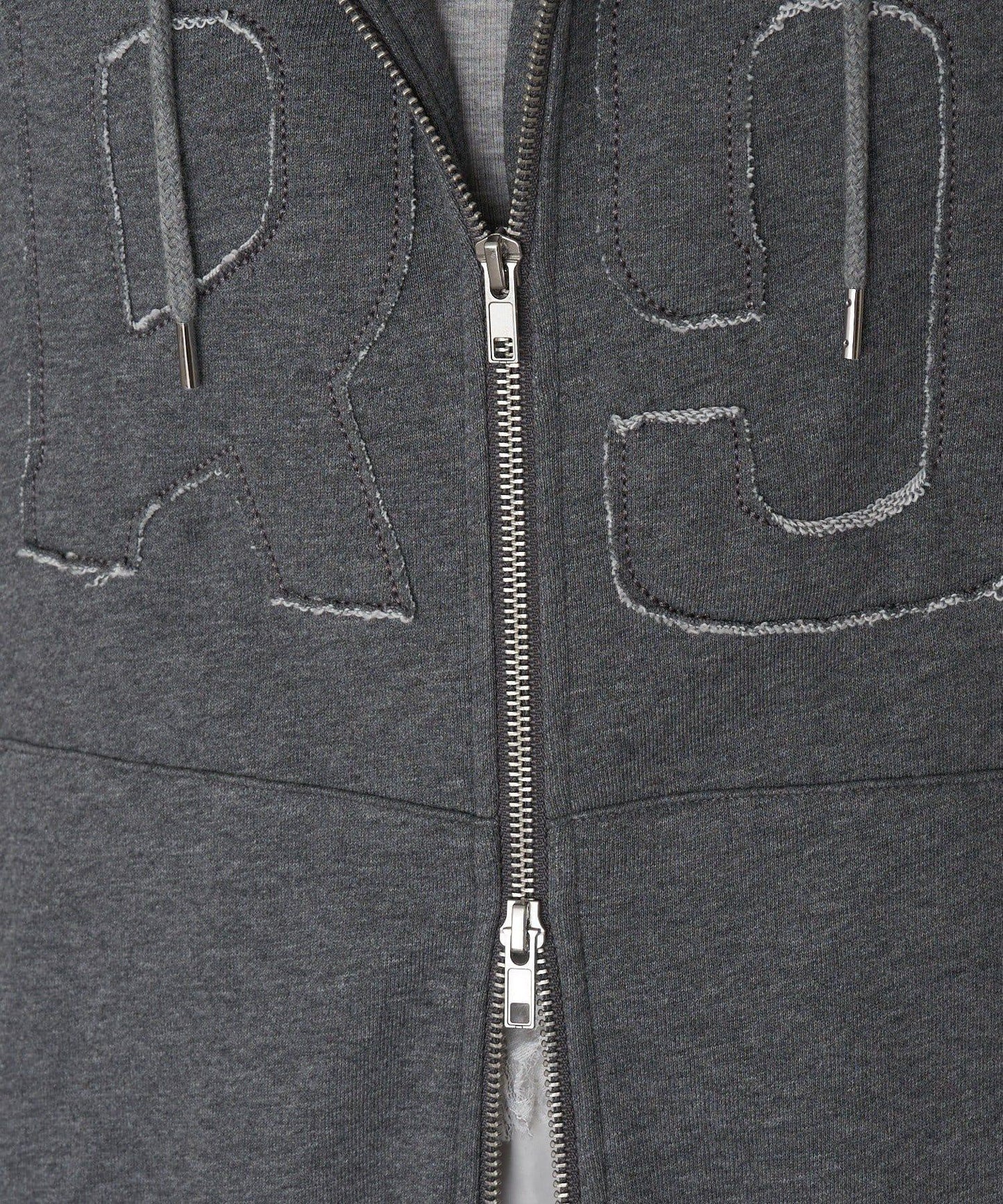 徽標貼布連帽拉鍊衛衣