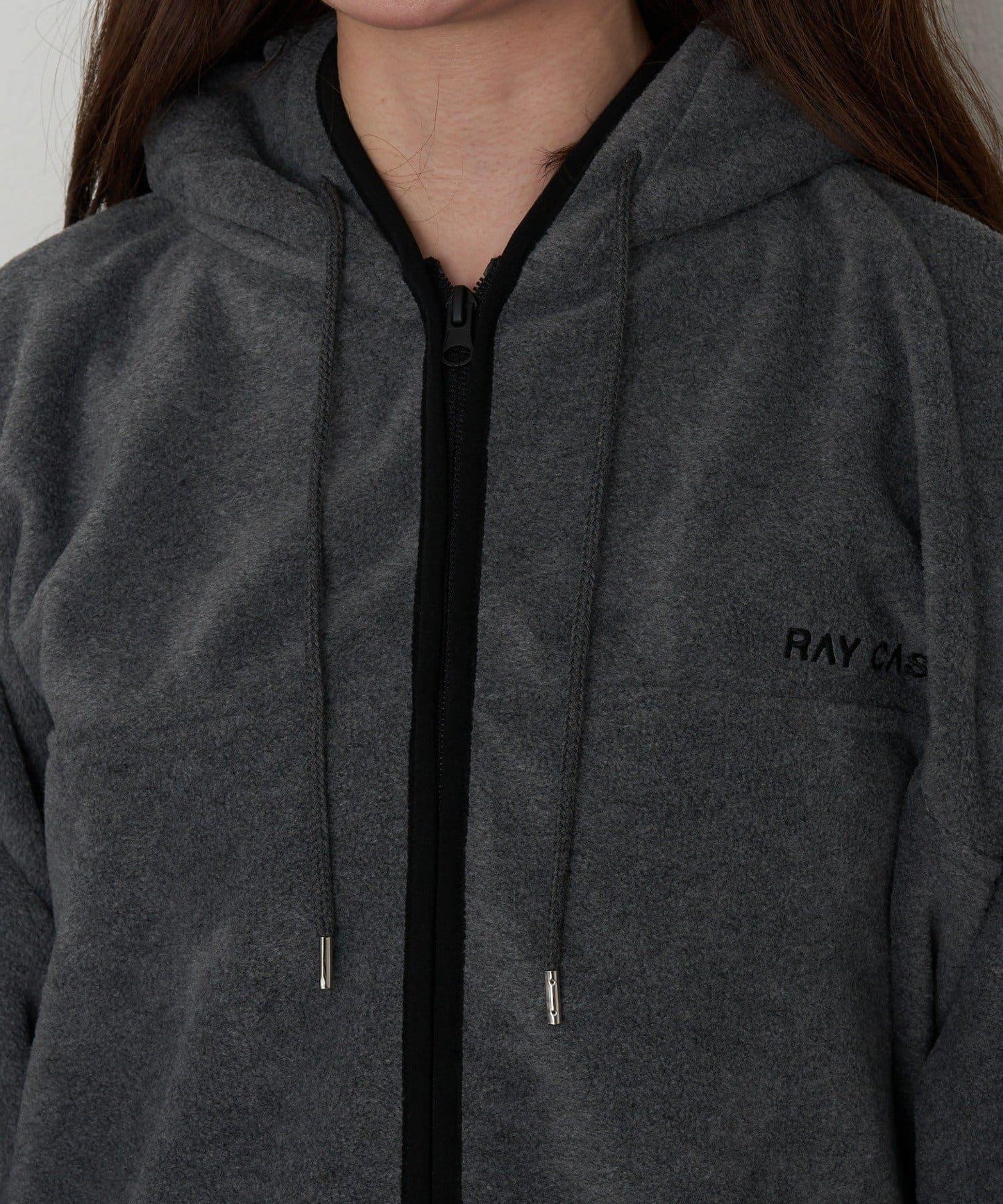 連帽拉鍊抓絨外套