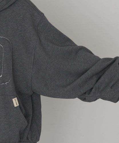 徽標貼布連帽拉鍊衛衣