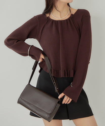 荷葉邊層疊針織衫