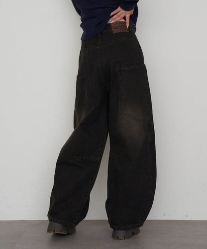 拼接設計牛仔褲