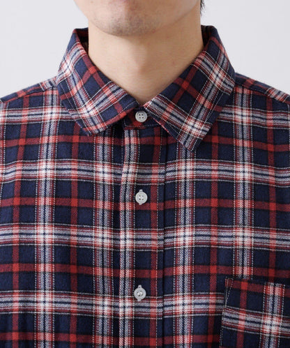 【PATTIPATTI】寬鬆格紋法蘭絨襯衫