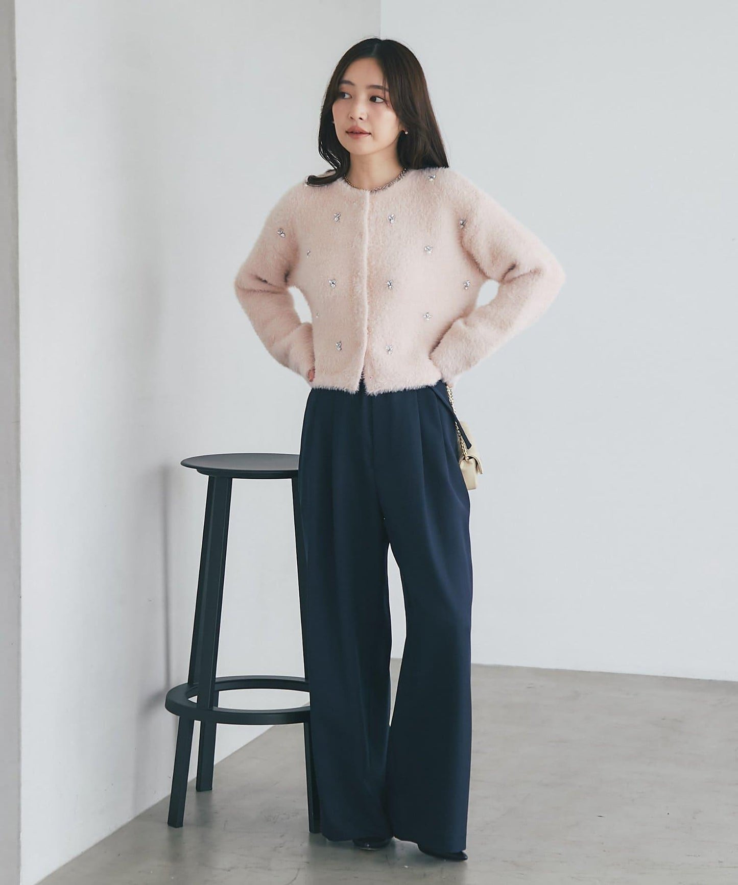 配腰帶寬鬆長褲