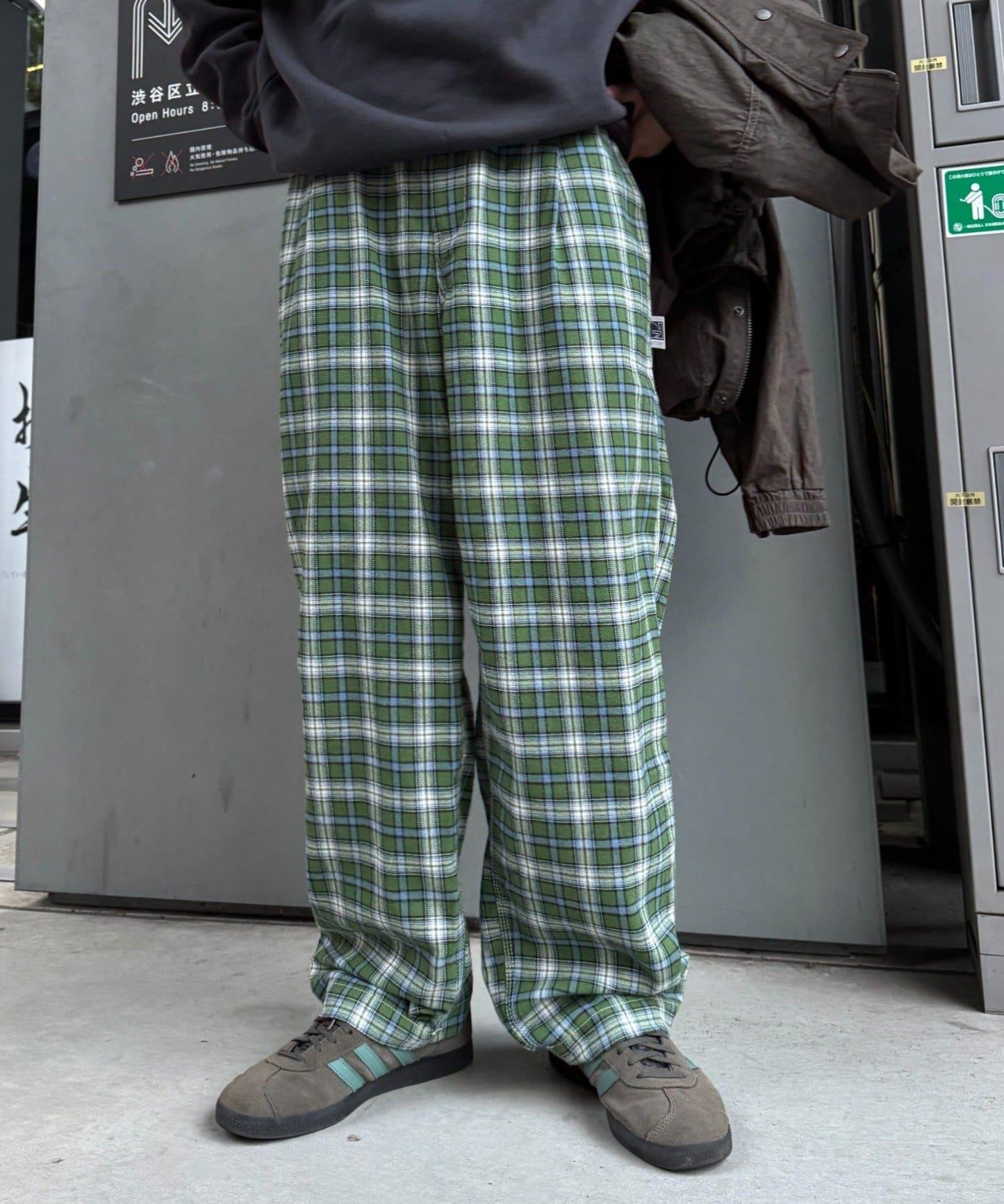 【PATTIPATTI】法蘭絨格子長褲