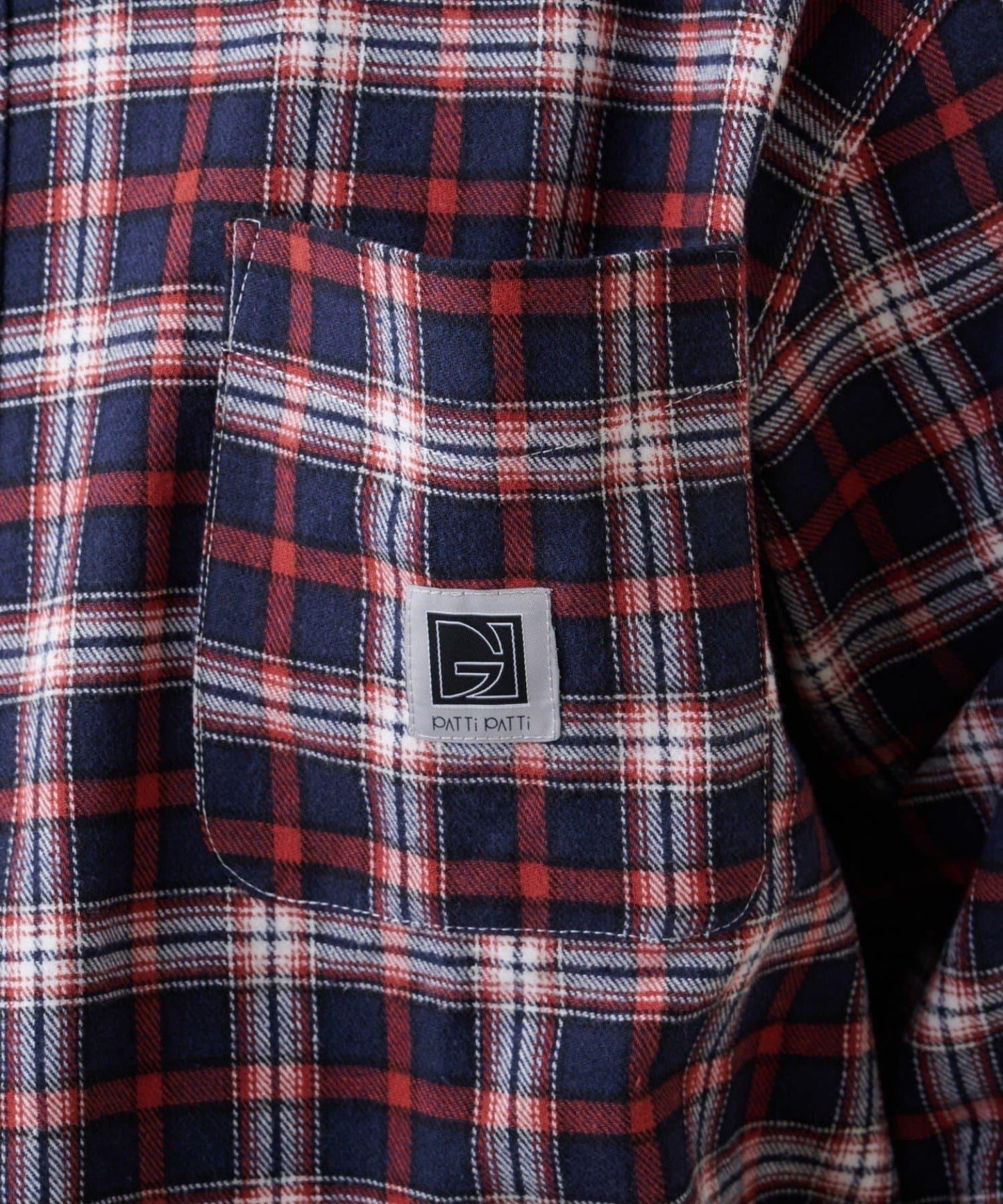 【PATTIPATTI】寬鬆格紋法蘭絨襯衫