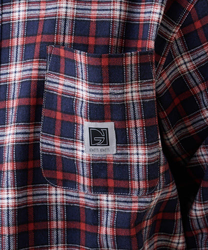【PATTIPATTI】寬鬆格紋法蘭絨襯衫