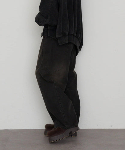 拼接設計牛仔褲