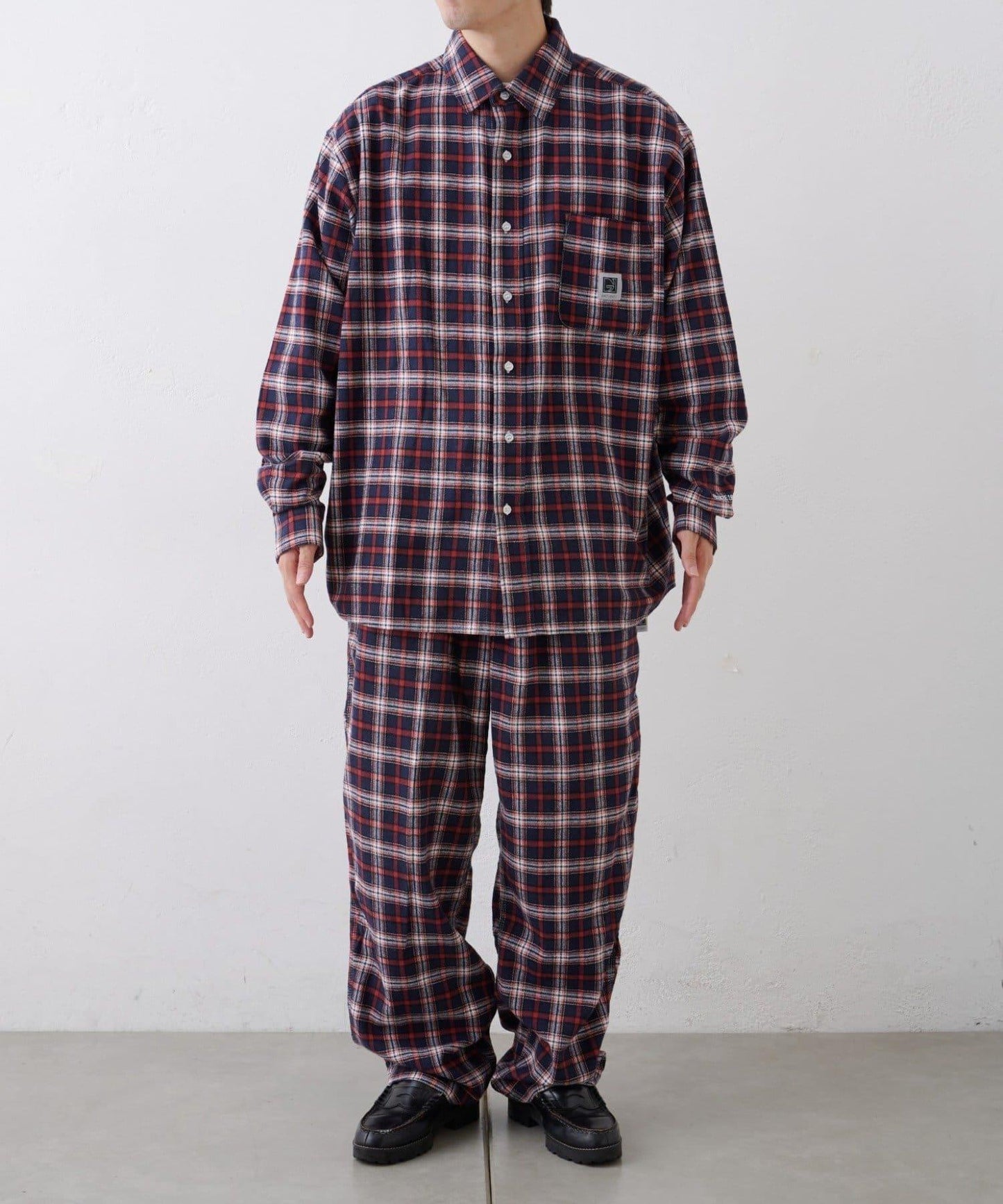 【PATTIPATTI】寬鬆格紋法蘭絨襯衫