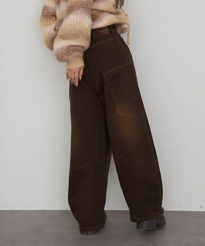 拼接設計牛仔褲