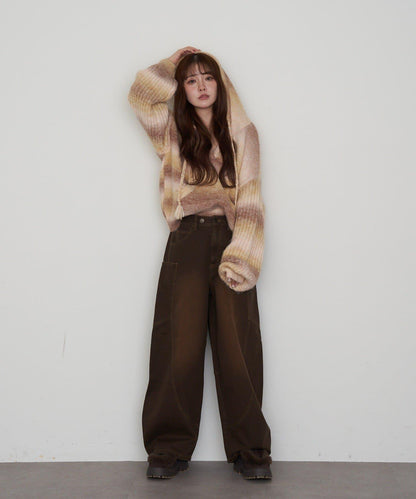 拼接設計牛仔褲